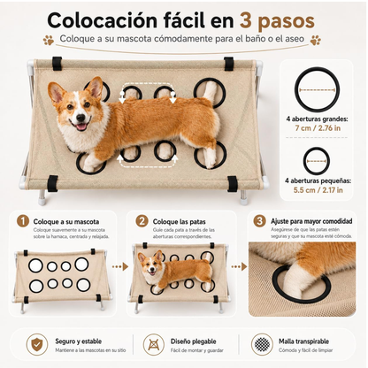BañoFácil™  Hamaca de Baño y Cuidado para Perros