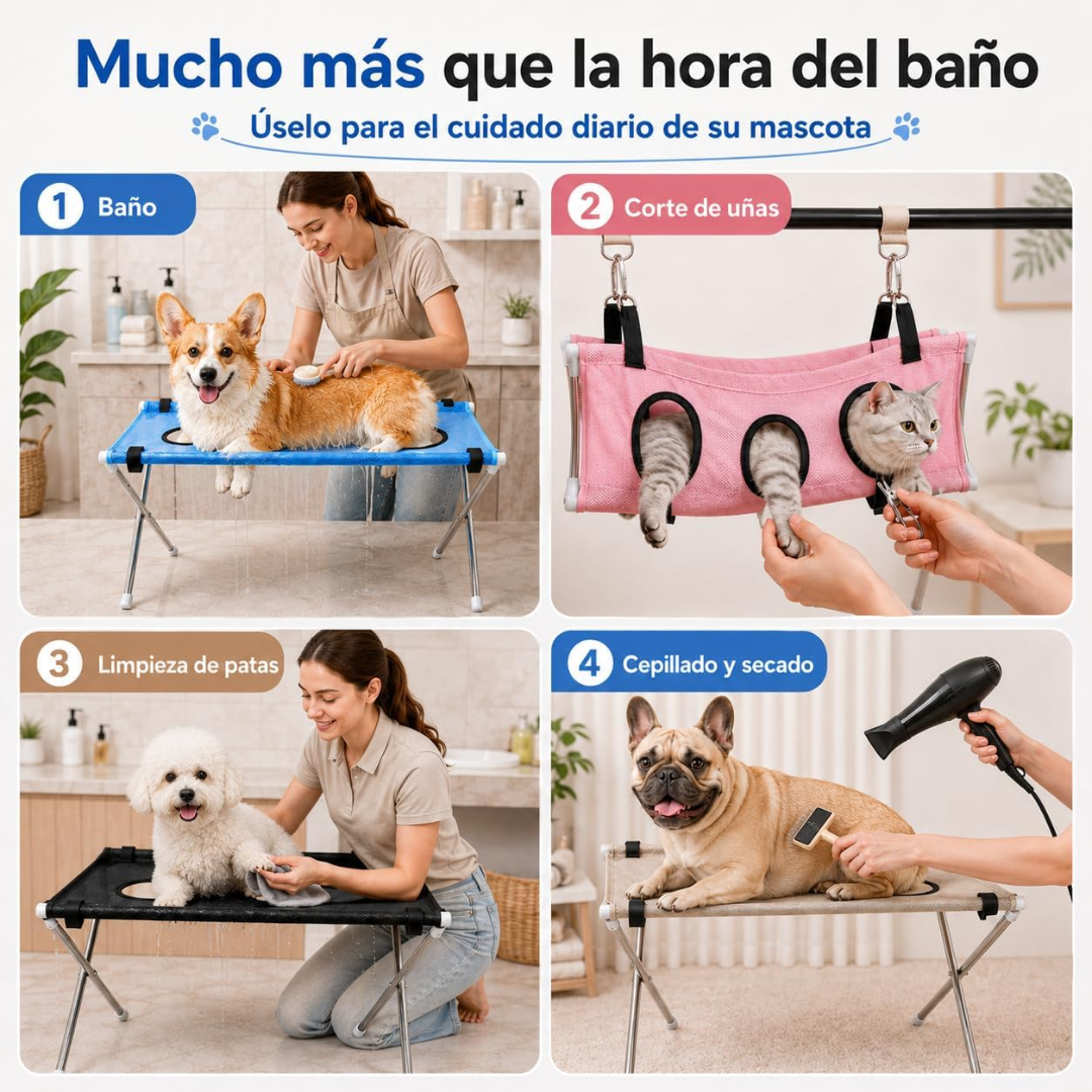 BañoFácil™  Hamaca de Baño y Cuidado para Perros
